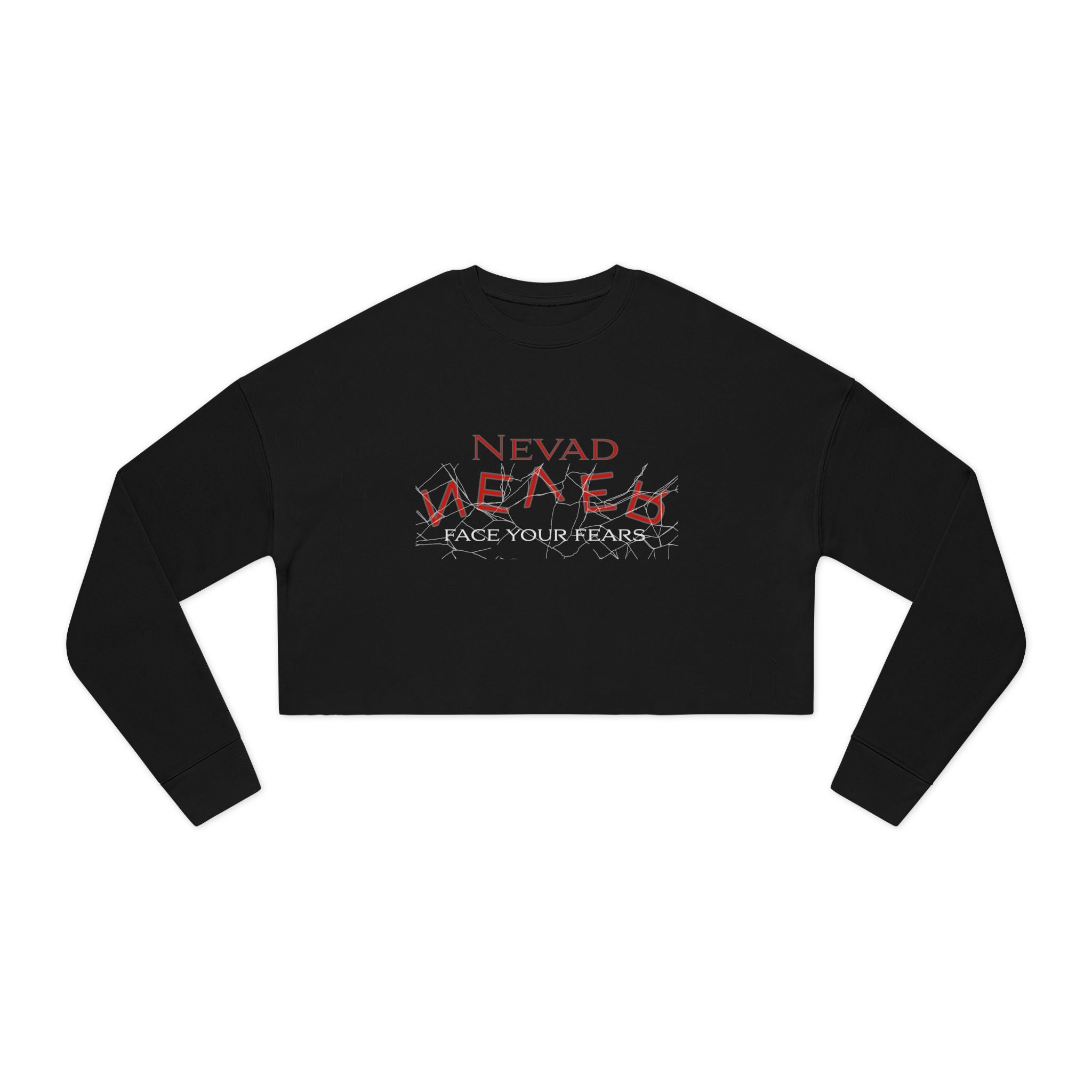 Cropped Sweatshirt — 'Nevada Never Back Down' Dark Spider Graphic